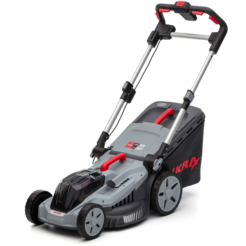 IKRA Bosch 36V 3-in-1 IB-LM 43 Mulcher Lawnmower, Areas up to 600 m², Cutting Width 43 cm, Cutting Height 30-75 mm Without Battery 36 V 4 Ah & Charger