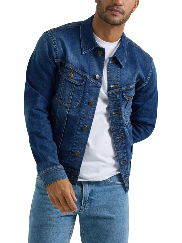 Lee Men's Extreme Motion Rider Jacket Denim, Driftwood, M