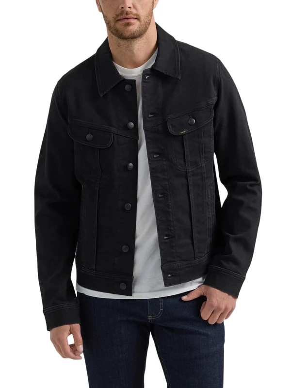 Lee Men's Extreme Motion Rider Jacket Denim, Rinse Black, XL