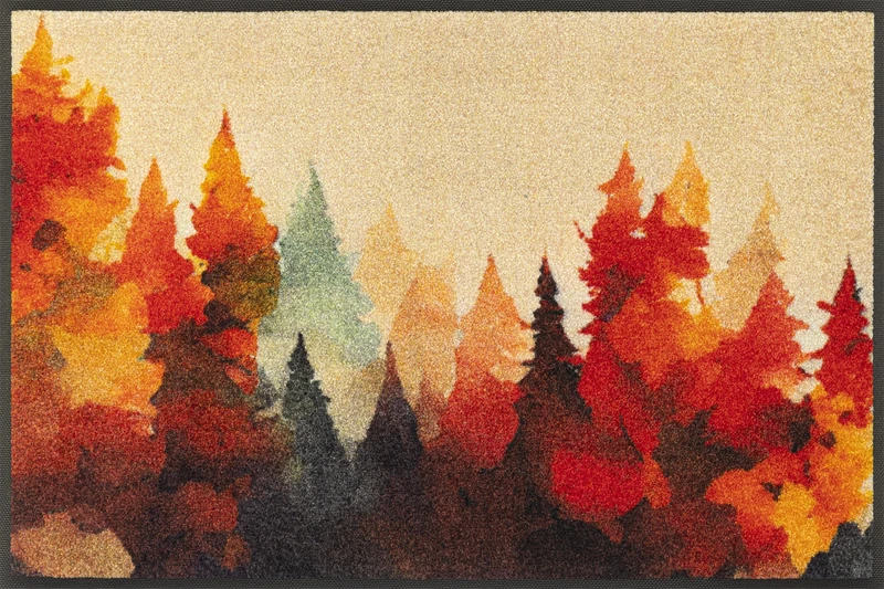 Wash+Dry Golden Season Doormat, 50 x 75 cm, Washable for Indoor and Outdoor Use, Colourful