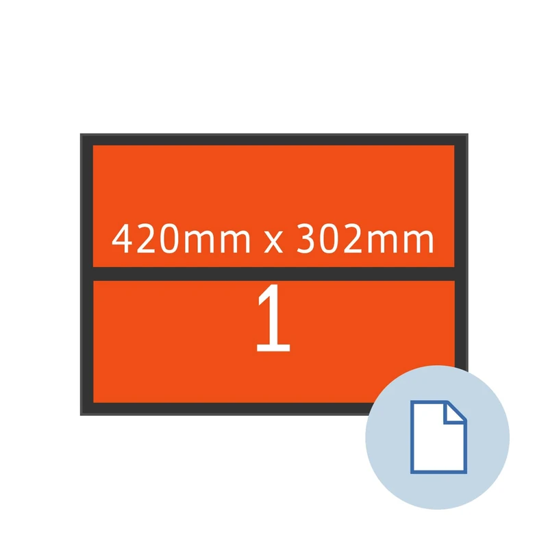 HERMA 58010 Weatherproof Film Labels 150 Sheets 420 x 302 mm 1 Per A3 Sheet 150 Pieces Self-Adhesive Printable Matt Blank Outdoor Stickers Coloured Polyethylene Labels Orange
