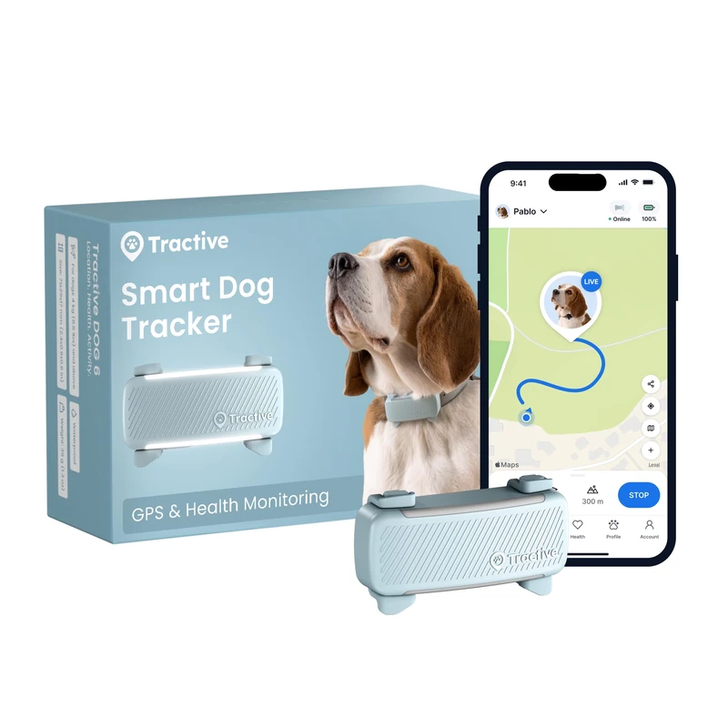 Tractive Smart Dog Tracker | 2025 Edition | Real-time GPS Tracking | Escape & Health Alerts | Vitals Monitoring | Market Leader (Mint)
