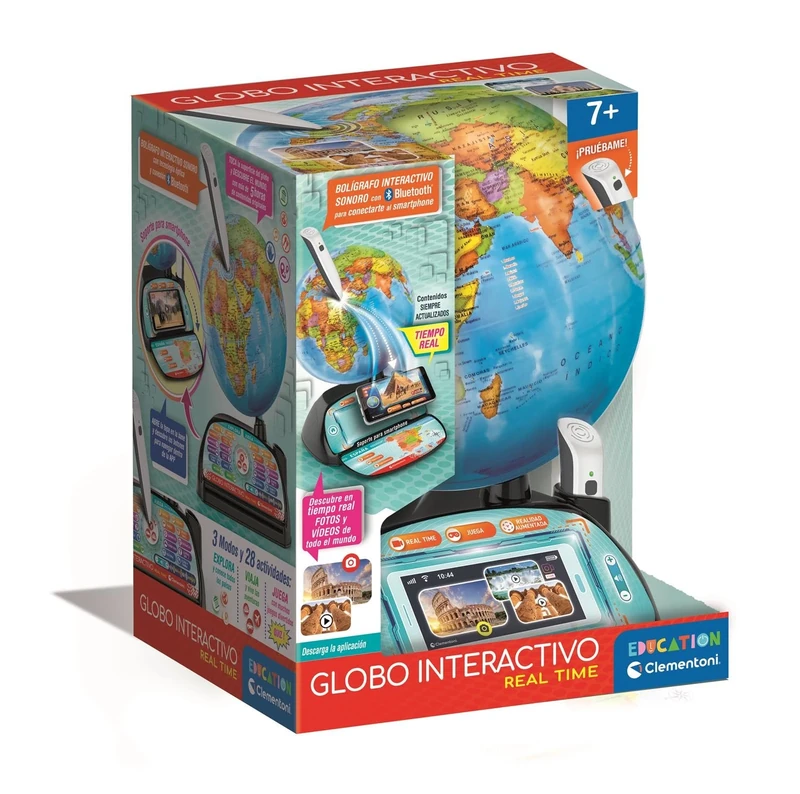Clementoni - Real Time Digital Globe - Interactive Educational Game for Children - Learn Geography and General Culture - Develop Memory and Intellect - Ages 7-55523