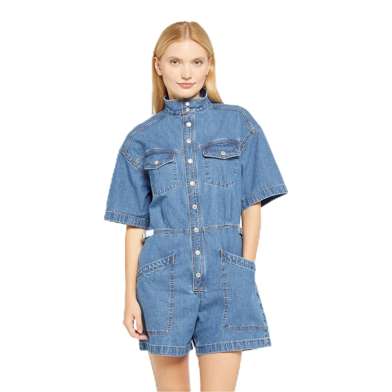 Levi's Women's SS Surplus Romper, Blue Joke, M