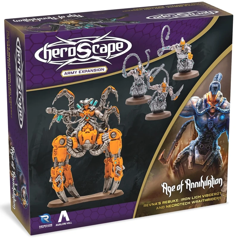 Renegade Game Studios | Heroscape: Revna’s Rebuke: Iron Lich Viscerot and Necrotech Wraithriders Army Expansion | Game Accessory | Ages 14+