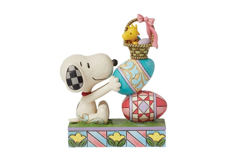 Enesco Jim Shore Snoopy Wstock Stck Easter Eggs Figurine