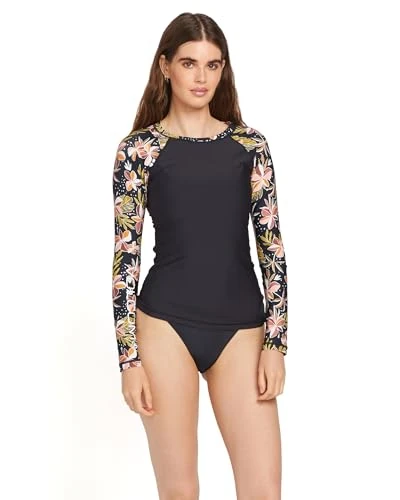 Volcom Women's Simply Core Long Sleeve Rashguard Upf 50+, Multi, XL