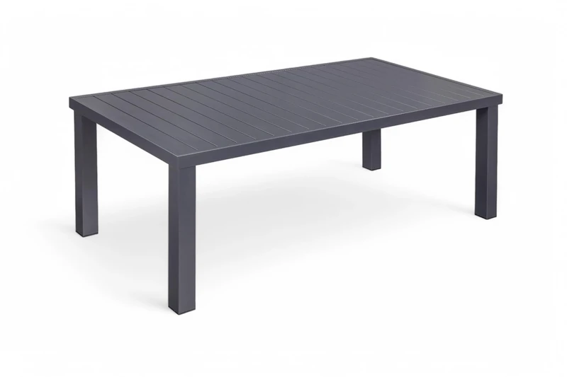 Out & Out Original Havana 200cm Modern Aluminum Slatted Outdoor Patio Garden Dining Table - Graphite