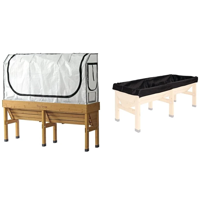 VegTrug Medium WallHugger Greenhouse Frame & Multi Cover Set - Black