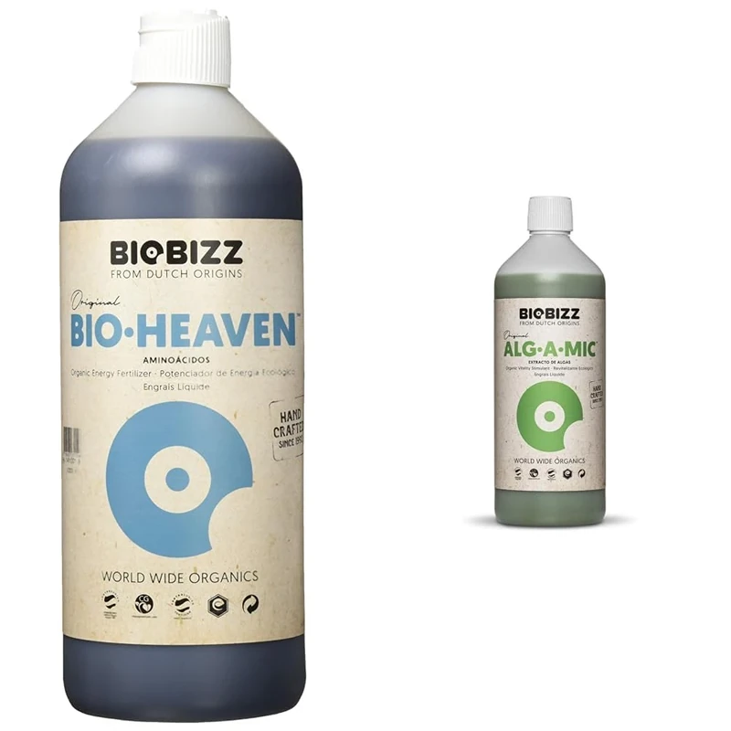 BioBizz BIOHEAVEN1L 1L Bio-Heaven Liquid & 1L Alg-A-Mic Liquid, Green/Brown