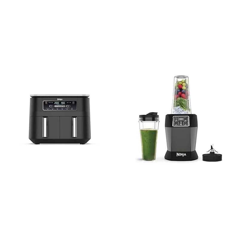Ninja Foodi Dual Zone Digital Air Fryer, 2 Drawers, 7.6L, 6-in-1, Uses No Oil, Air Fry, Max Crisp & Blender with 2 Automatic Programs: Blend & Max Blend, Pulse Setting, 2x 700ml Cups - Image 1