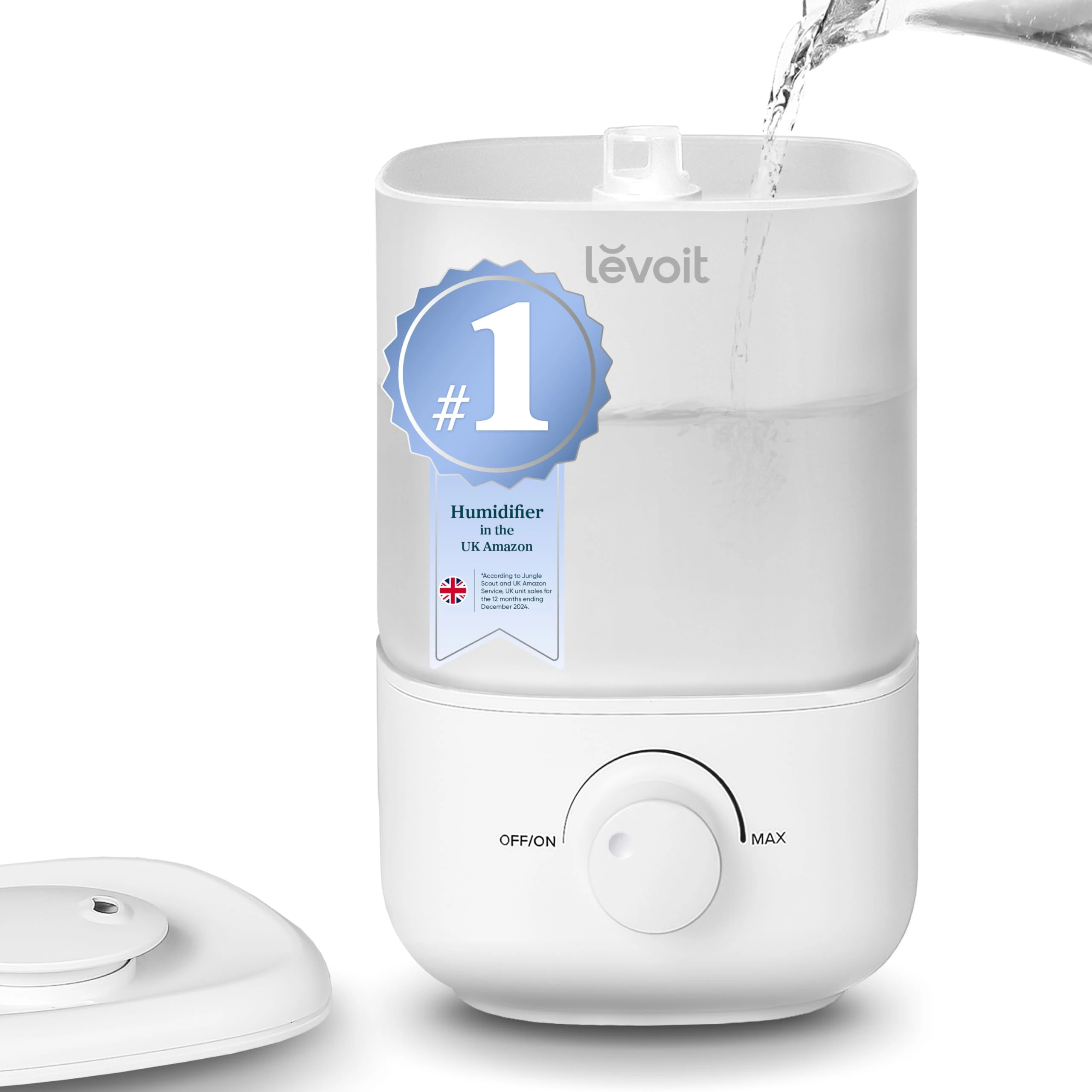 LEVOIT Humidifier for Bedroom, Ultra-Quiet 26dB, Easy to Fill & Clean, Cool Mist Air Humidifier for Home, Baby Nursery & Plants with 360° Rotation Nozzle, Auto Shut-off and Top Fill, Up to 25H