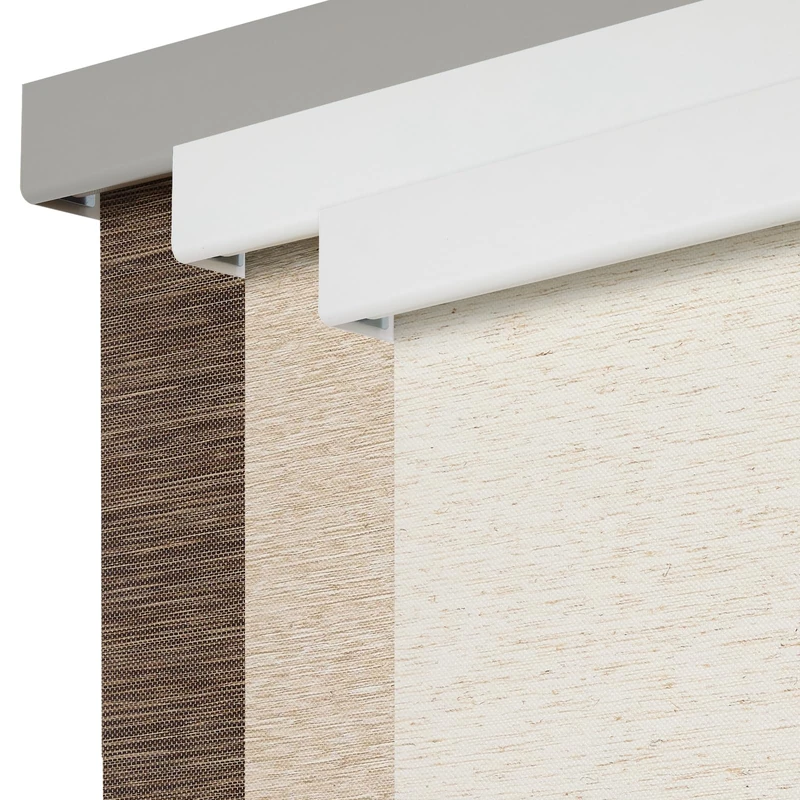 Persilux Free-Stop Cordless 100% Blackout Roller Window Shades for Home, Natural Woven Fabric UV Protection Privacy Roller Shades for Windows, Sliding Glass Doors, Bedroom, Patios Khaki 34.5"W x 72"H