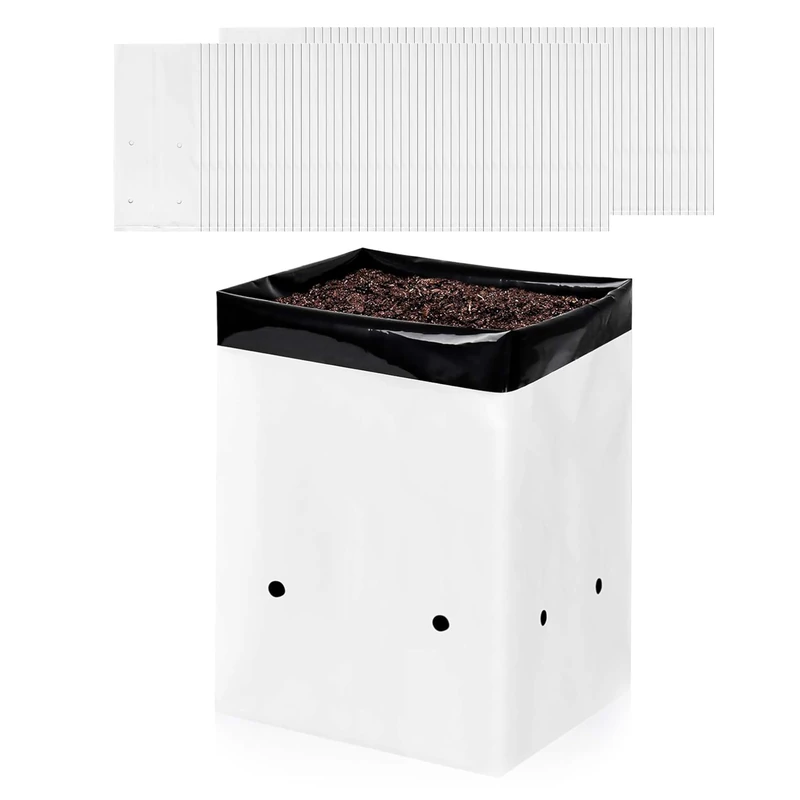 YSSOA 100 Pack 3 Gallon Panda Film Grow Bags - Plant Containers