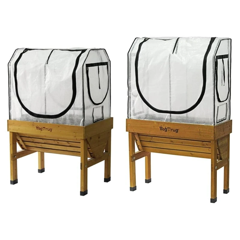 VegTrug Small Greenhouse Kit with Metal Frame, Multi Cover Set (PE & Micromesh), Zipper Closure, Clear