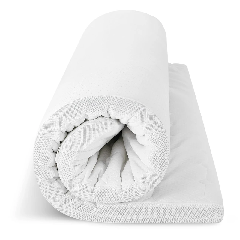 EGO HOME 160 x 200 cm Mattress Topper, 7-Zone Memory Foam, Oeko-Tex Certified, Non-Slip, Removable Cover, Breathable, Medium Firmness