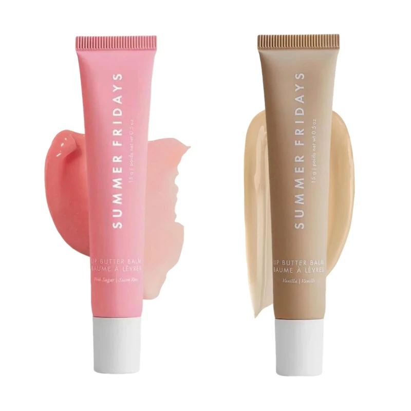 Summer Fridayss Lip Butter Balm, Summer Friday Lip Butter Balm, Nourishing Lip Mask and Lip Balm for Instant Moisture, Shine and Hydration, Tinted, Soothing Lip Care