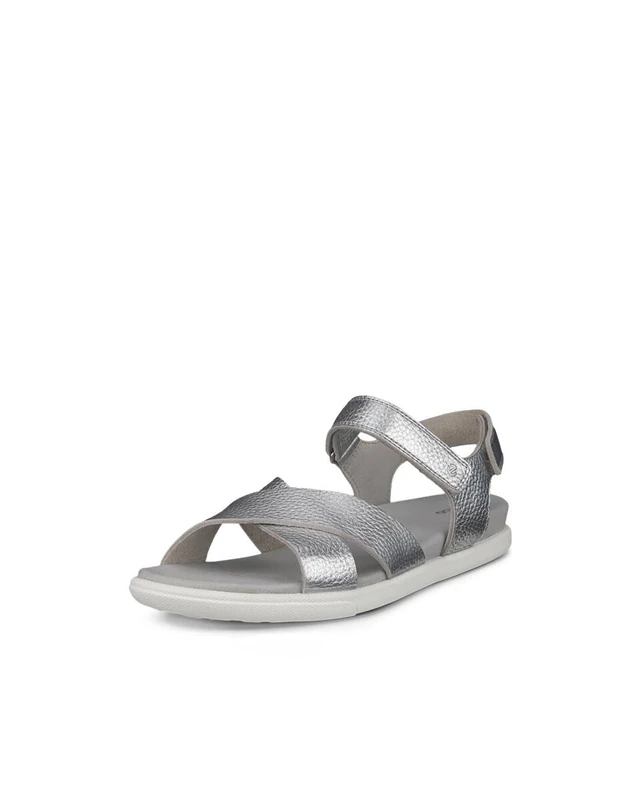 ECCO Women's Damara Sandal, Pure Silver Metallic, 6 UK