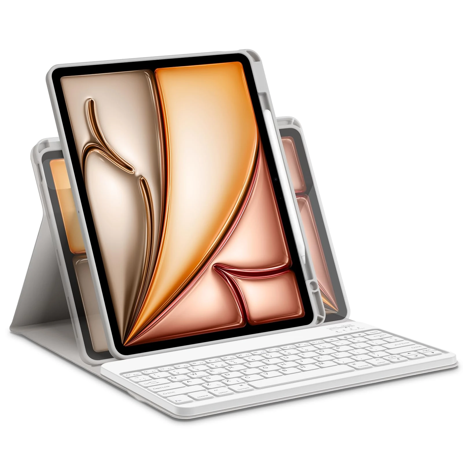 Bettdow for iPad Air 13 Inch M3 2025/ M2 2024 Keyboard Case, Horizontal/Vertical Use, UK Layout Detachable Keyboard with Case for Air 13" M2 2024/ M3 2025/ Pro 12.9 Inch 3rd/4th/5th/6th (Gray)