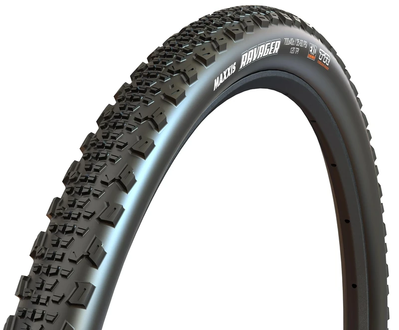 Maxxis Ravager Bicycle Tyre with Folding Bead 700x45c Dual Compound, EXO, Tubeless Ready, Black