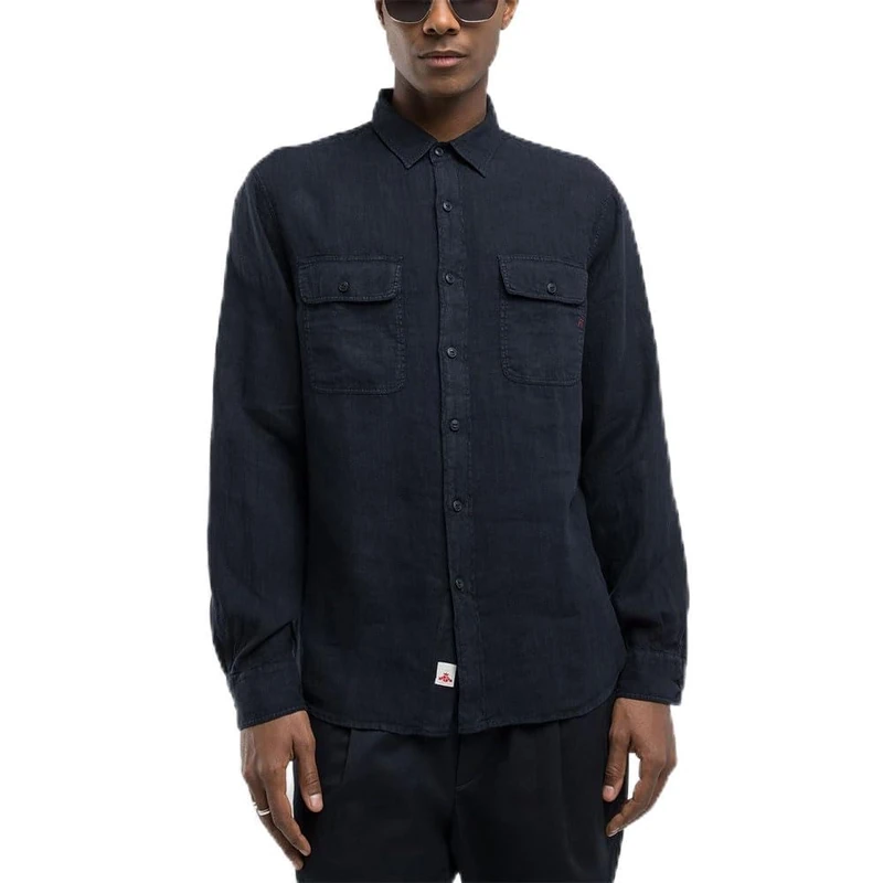 Replay Men's Shirt, 970 Dark Navy, XL - Image 1