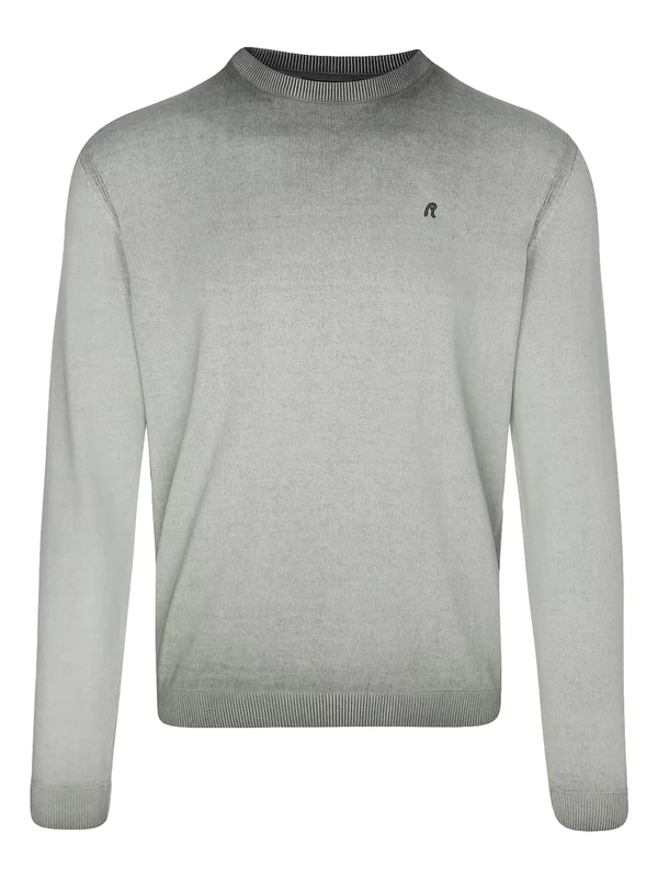 Replay Men's Regular fit Cotton Jumper, 332 Grey Green, XXXL