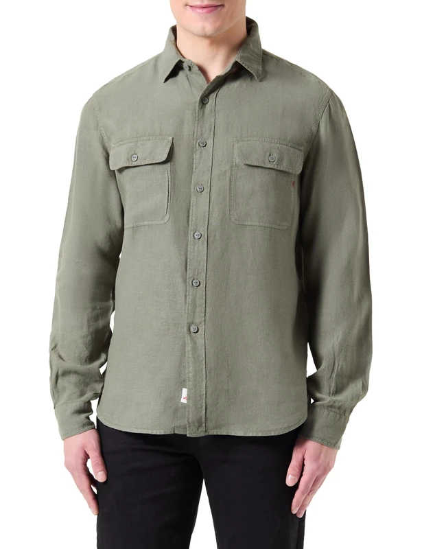 Replay Men's Shirt, 835 Soft Military, XS