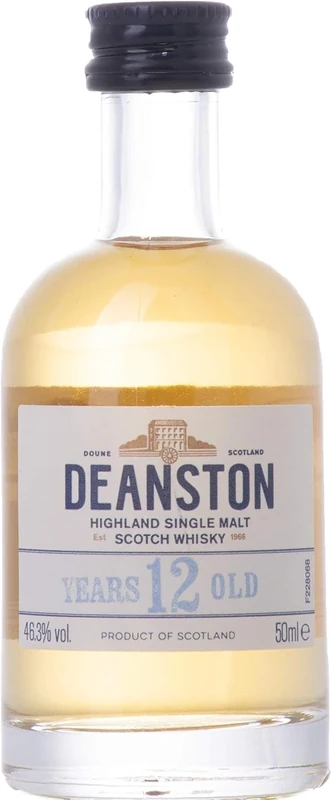 Deanston 12 Year Old Single Malt Scotch Whisky| 46.3% vol | 5cl | Creamy, malty and sweet Scottish Whisky | Highland Single Malt Whisky