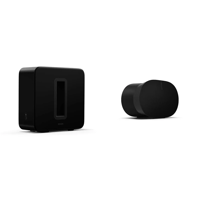 Sonos SUB (GEN3) Black & Era 300. Feel sound all around. With next-level audio, Era 300 doesn’t just surround you, it puts you inside your music. (Black)
