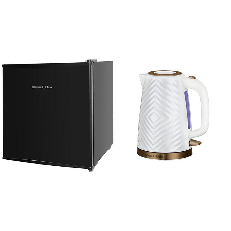 Russell Hobbs RHTTLF1B 43L Table Top F Energy Rating Fridge Black & Groove Electric 1.7L Cordless Kettle