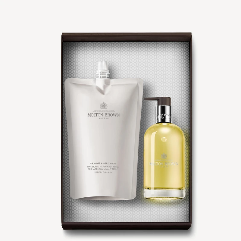 Orange & Bergamot Hand Wash Glass Bottle & Refill Set