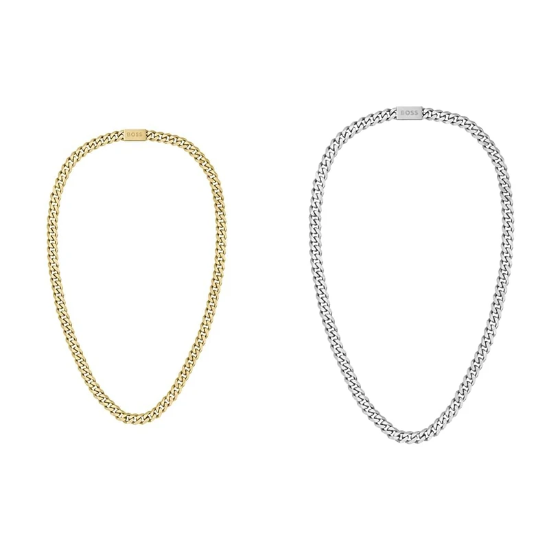 BOSS Jewelry Men's CHAIN FOR HIM Collection Chain Necklace Yellow gold - 1580402 & Jewelry Men's CHAIN LINK Collection Chain Necklace - 1580142