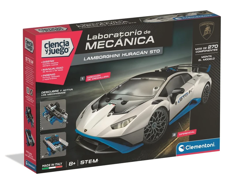 Clementoni Lamborghini Huracan Motorised Building Kit for Children, Model Kit for Building and Developing Creativity, Suitable for Children from 8 Years, 55561