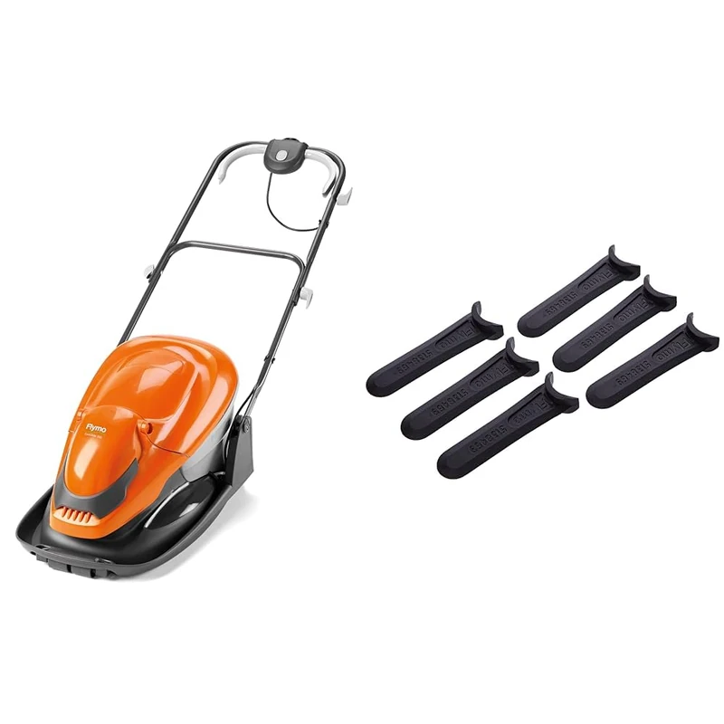 Flymo EasiGlide 300 Hover Collect Lawn Mower - 1700W Motor, 30cm Cutting Width, 20 Litre Grass Box & FLY014 x6 Plastic Lawnmower Blades for Hover Vac, Mow 'n' Vac, Micro Lite, Minimo