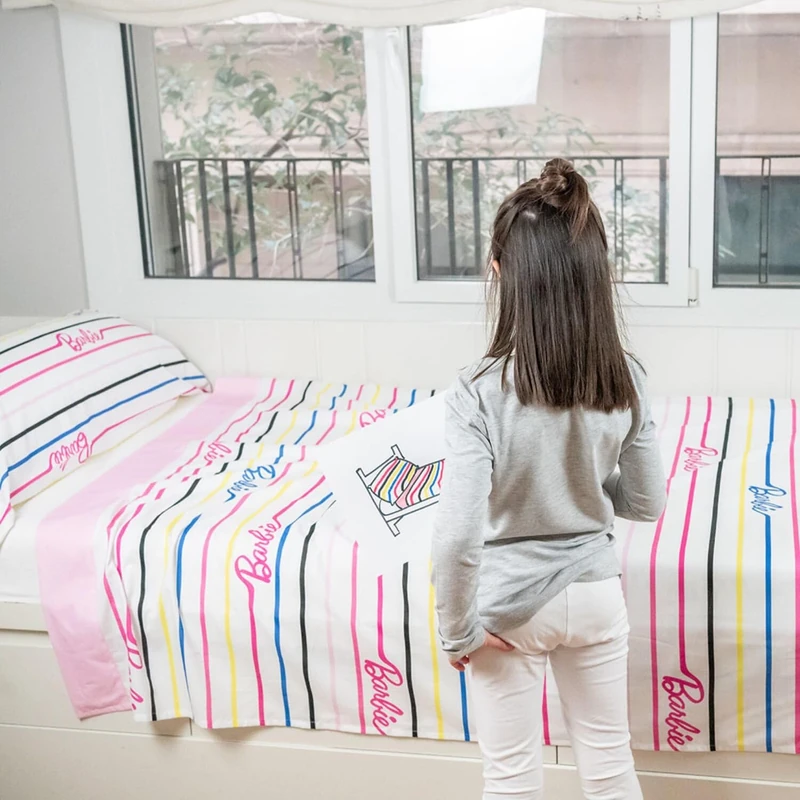 Burrito Blanco | Barbie™ Bedding Set | 90 cm Bed | Unique Design 002 | Multicolor Color | 100% Cotton - Image 1