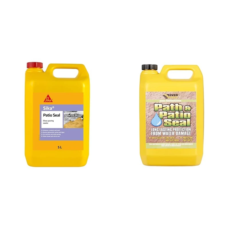 Sika Patio Seal Paving | Water Base Sealer and Appearance Enhancer for New and Recently Cleaned & Everbuild 405 Path & Patio Seal | Long Lasting, Solvent Free & Acrylic Coating for Paths, Patios