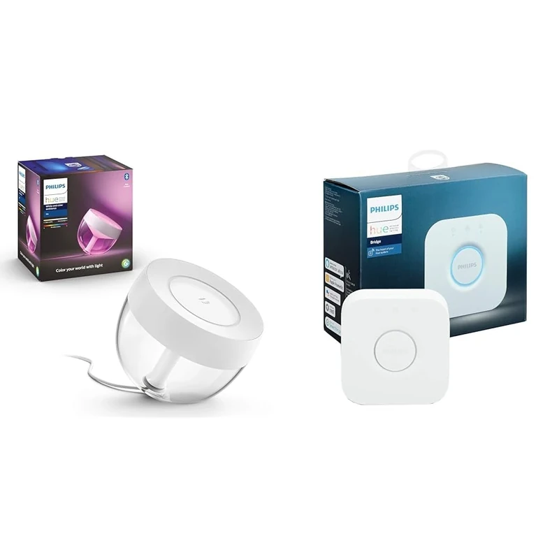 Philips Hue Iris White and Colour Ambiance Table Lamp Smart Lighting. [White] with Bluetooth. & Bridge. Smart Home Automation Works with Alexa, Google Assistant and Apple Homekit.