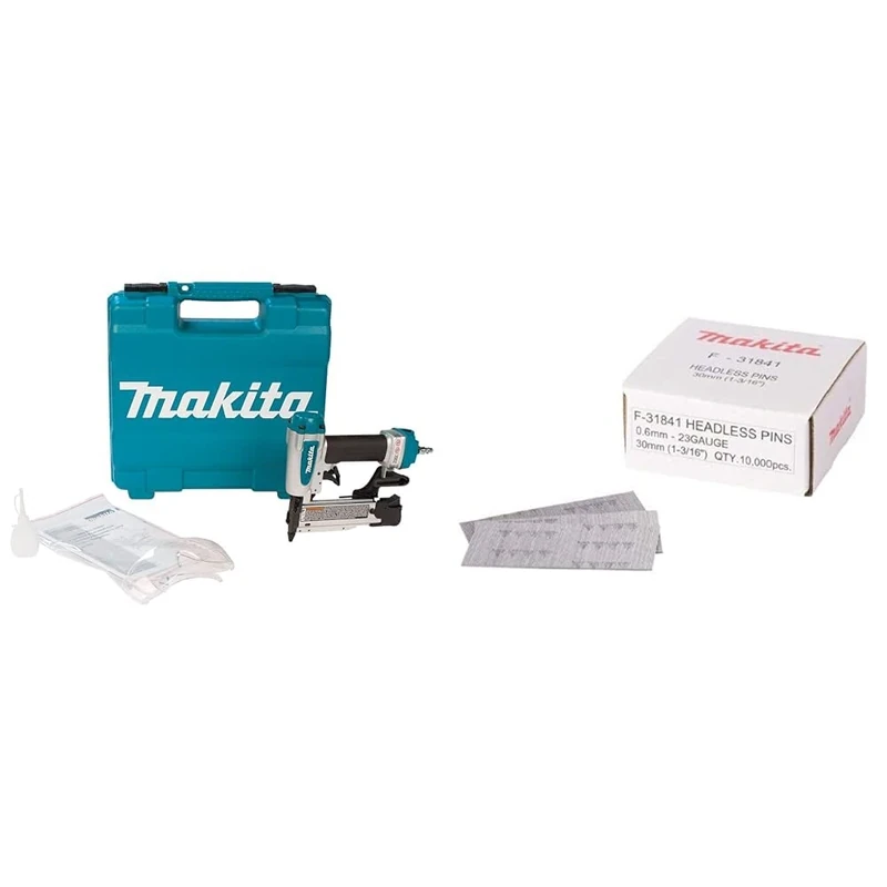 Makita AF353 23G Pin Nailer & F-31841 Headless Pin Nail 23G/0.6 P30, Multi-Colour