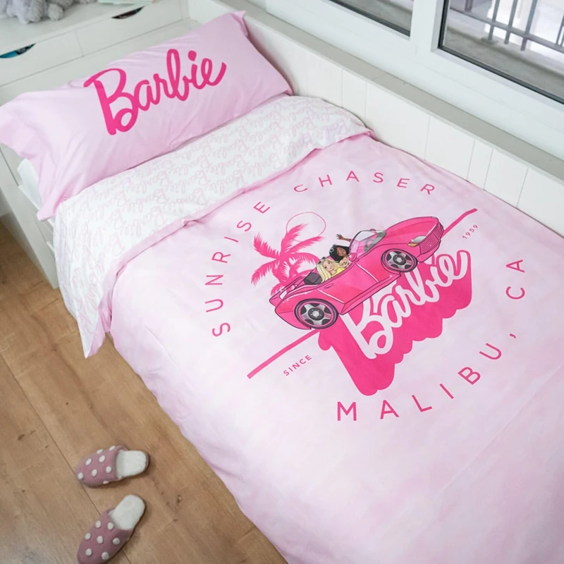 Burrito Blanco | Barbie™ Duvet Cover | 90 cm Bed | Malibu Design 003 | Pink Color | 100% Cotton
