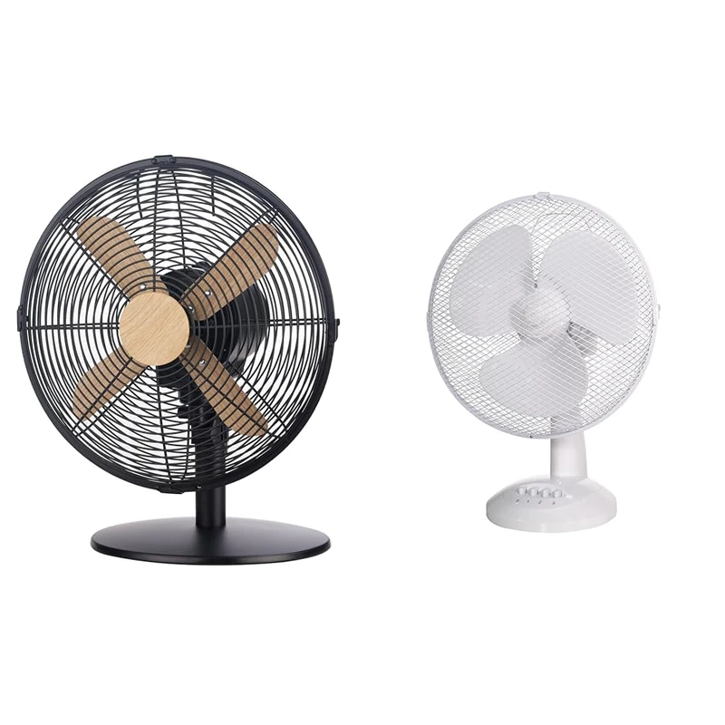 Russell Hobbs RHMDF1201WDB 12 Inch Scandi Electric Desk Fan, 3 Speed Settings & 12" Inch, Lightweight, Portable Desk Fan, 3 Speeds, Wide-Angled Oscillation, Powerful