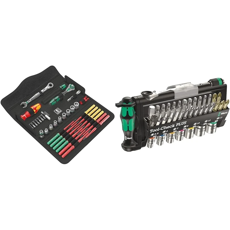 Wera 05135871001 Kraftform Kompakt W Imperial 1 Wartung Screwdriver Set, Black, Chrome, Green & Bit-assortiment, Tool-Check Plus, 05056490001, 39-delig (1-Pack)