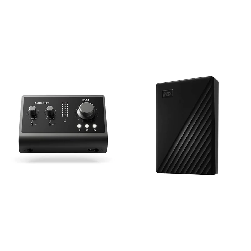Audient Audio Interface iD14 MKII, 2 Class-A Microphone Preamps & WD 5TB My Passport Portable HDD USB 3.0 with software for device managemen