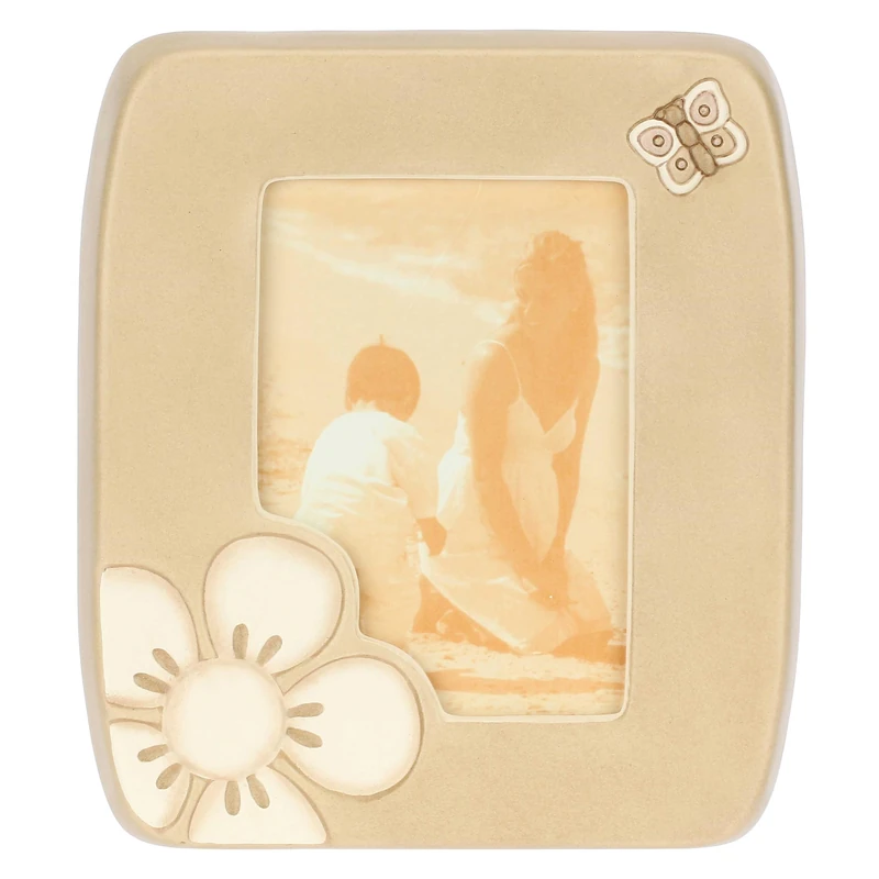THUN, Hand Decorated Ceramic Photo Frame, Medium Version, Iconic Elegance Line, Gift Idea for the Home, 18 x 21 x 2 cm, Photo Space 14 x 9.5 cm