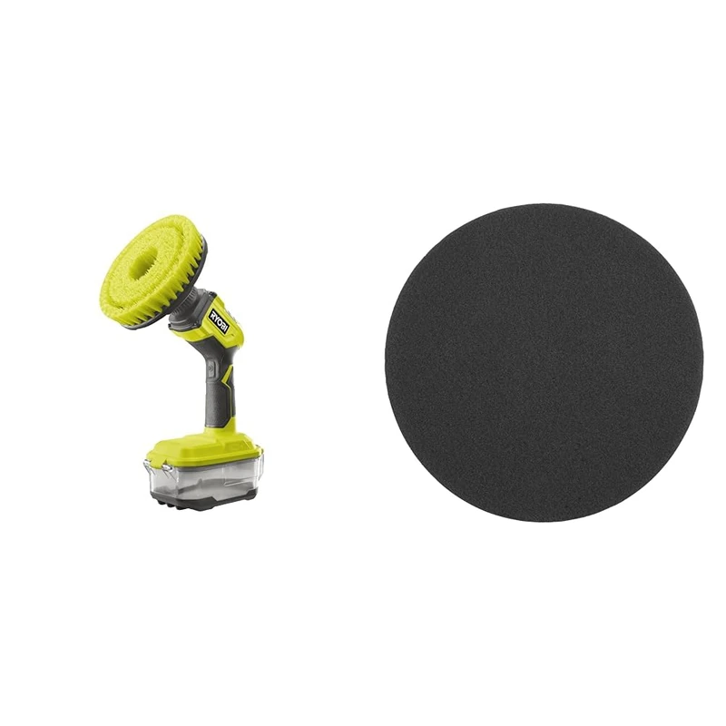 ONE+ Cordless Compact Power Scrubber (Bare Tool), Green & RAKSCRUBF Sponge Brush (Single),Black
