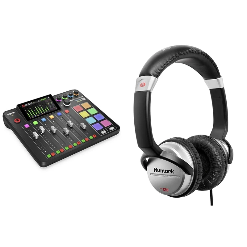 RØDE RØDECaster Pro II All-in-One Production Solution for Podcasting, Streaming, Music Production & Numark HF125 - Ultra-Portable Professional DJ Headphones with 6 ft Cable