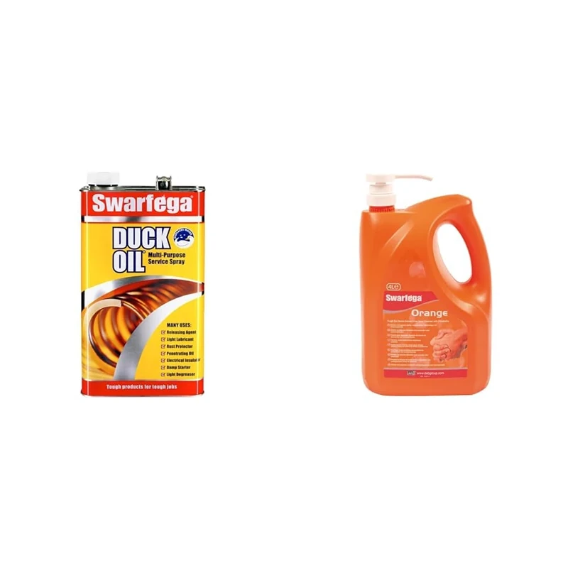 Swarfega Duck Oil Multi-Purpose Lubricant, Rust Protector, Releases Rusty Bolts, Light Degreaser & GENERIC Swarfega Orange Hand Wash, Solvent-Free Heavy Duty Hand Cleaner