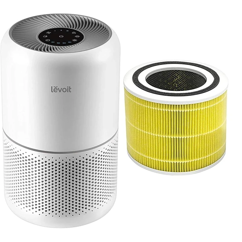 Levoit Air Purifier for Home Bedroom with HEPA & Carbon Air Filters CADR 187 m³/h, 80m² & Air Purifier Pet Allergy Replacement Filter, 3-in-1 HEPA, High-Efficiency Activated Carbon