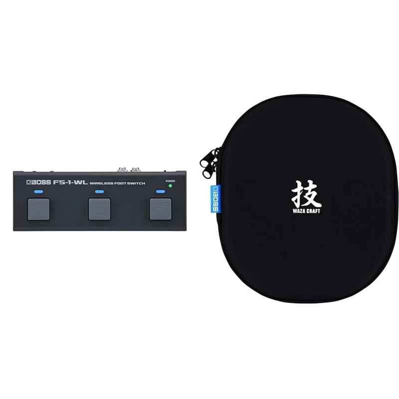 BOSS FS-1-WL Compact Wireless Footswitch | Control Digital Music Score Apps, YouTube Videos, DAWs & CB-WZ-AIR Custom Case for WAZA-AIR and WAZA-AIR BASS