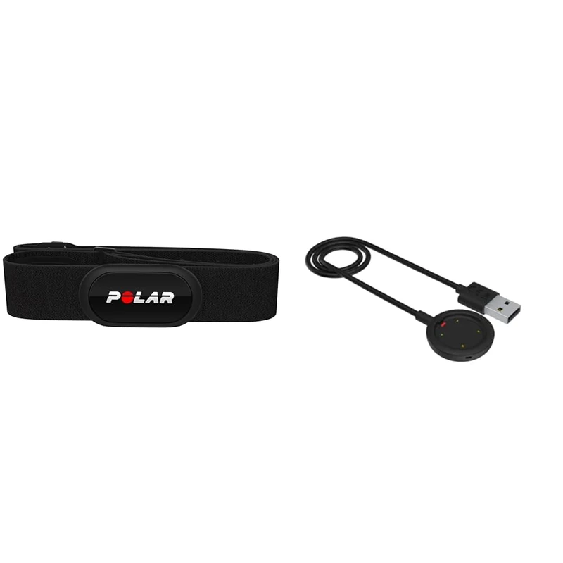 Polar H10 Heart Rate Monitor - ANT +, Bluetooth - Waterproof HR Sensor with Chest Strap - Built-in & Vantage USB Cable - Adult, Black, One Size - Image 1