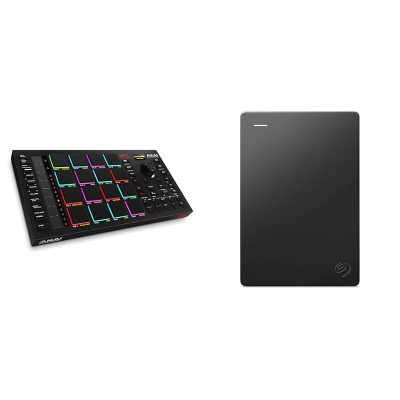 Akai Professional MPC Studio - MIDI Controller Beat Maker with 16 velocity sensitive RGB pads & Seagate Portable Drive, 1TB, External Hard Drive, Dark Grey, for PC Laptop and Mac